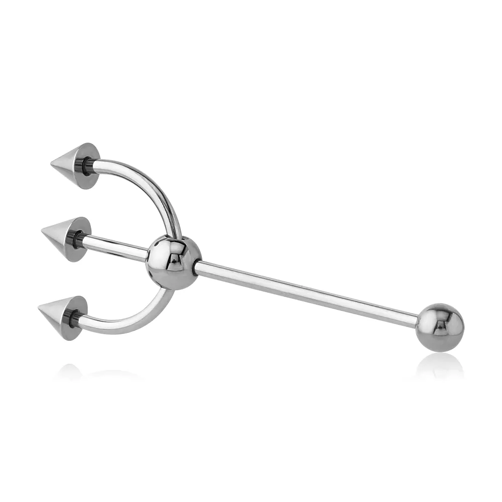 14 Gauge | Pitchfork 37mm Industrial Barbell