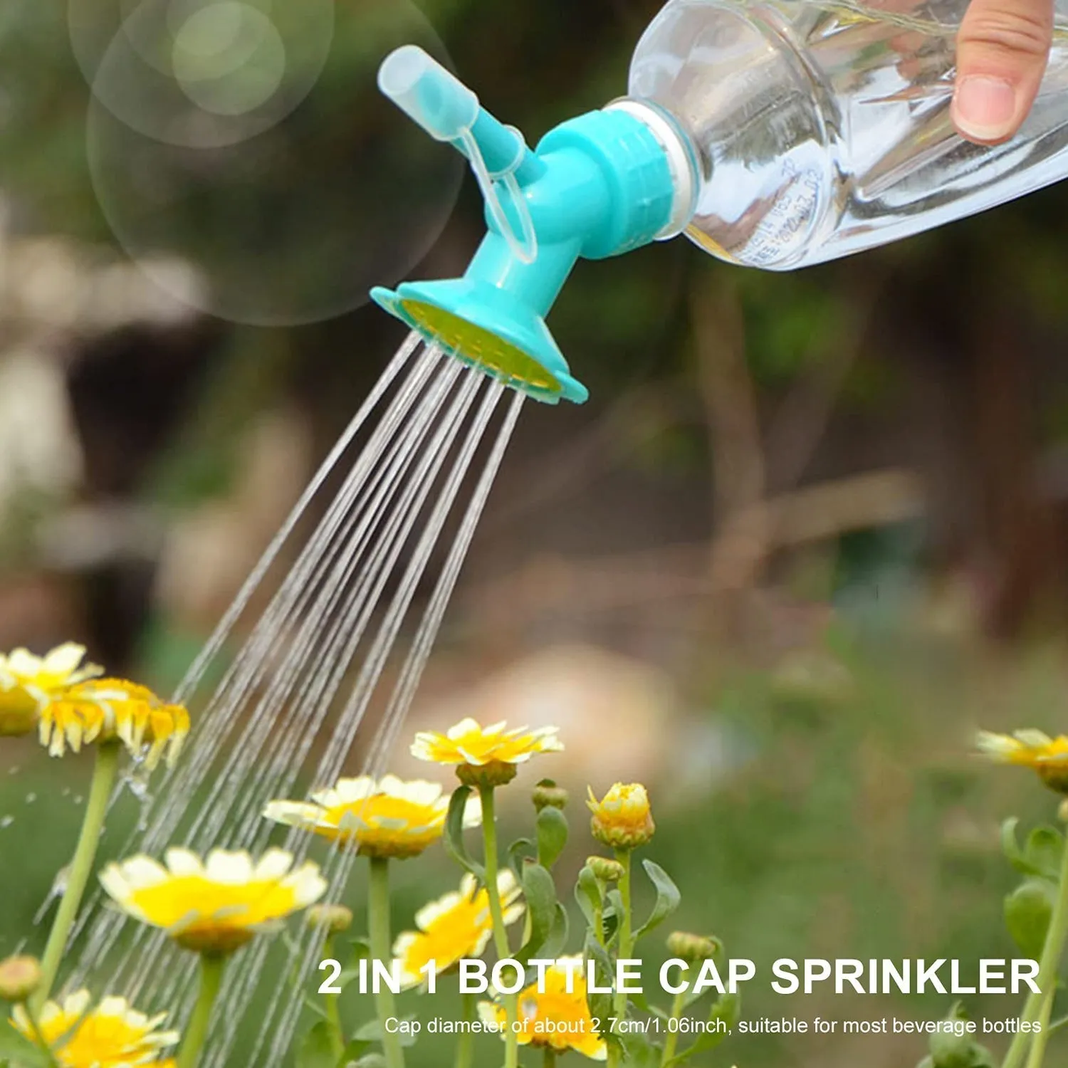 2 in 1 Bottle Cap Sprinkler Dual Head Bottle Watering Spout Double Ended Bottle Watering Nozzle  Watering Can Nozzle for Indoor Seedlings Plant Garden Tool