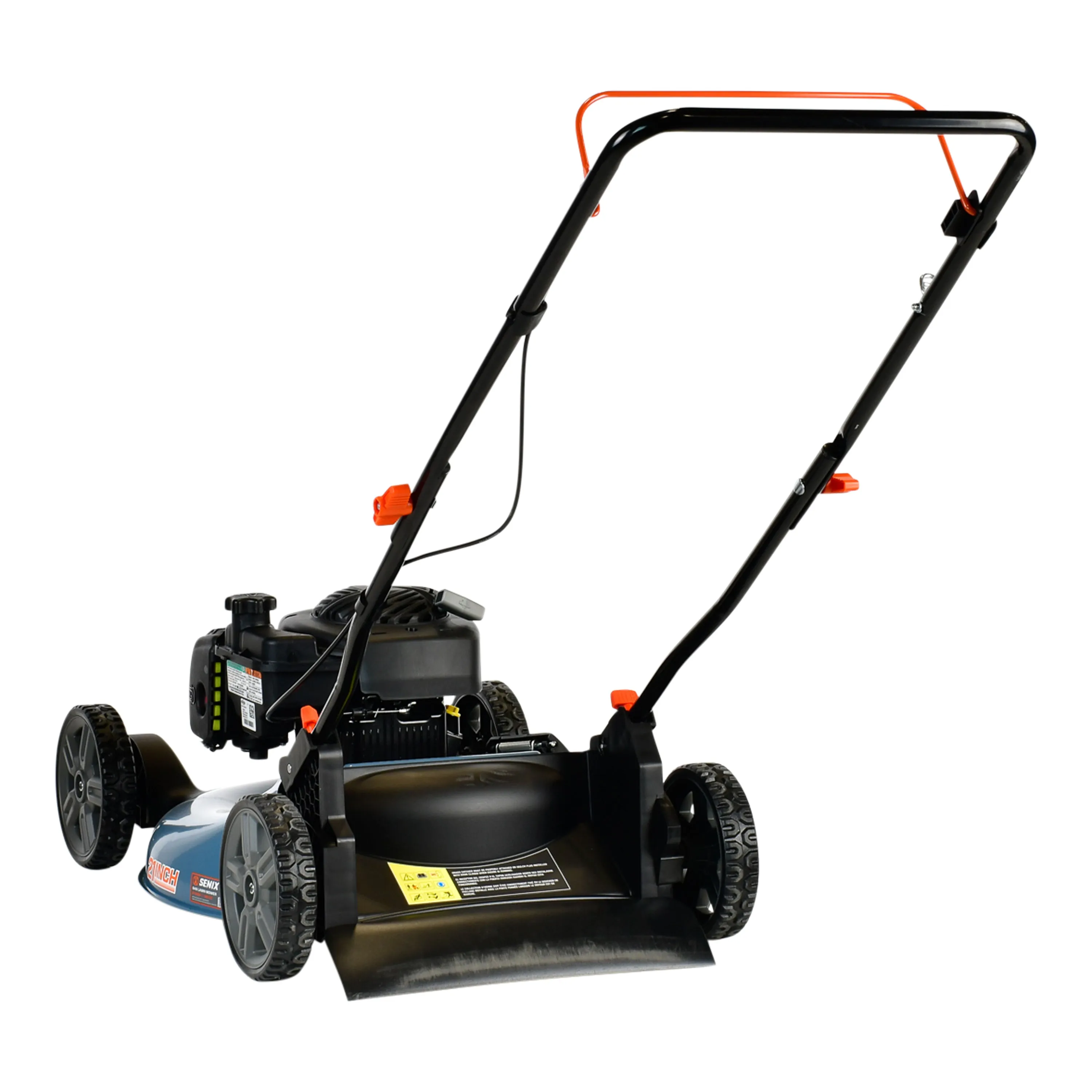 21-Inch 125cc Gas Powered 4-Cycle Push Lawn Mower, 2-In-1, Mulch and Side Discharge, LSPG-M3