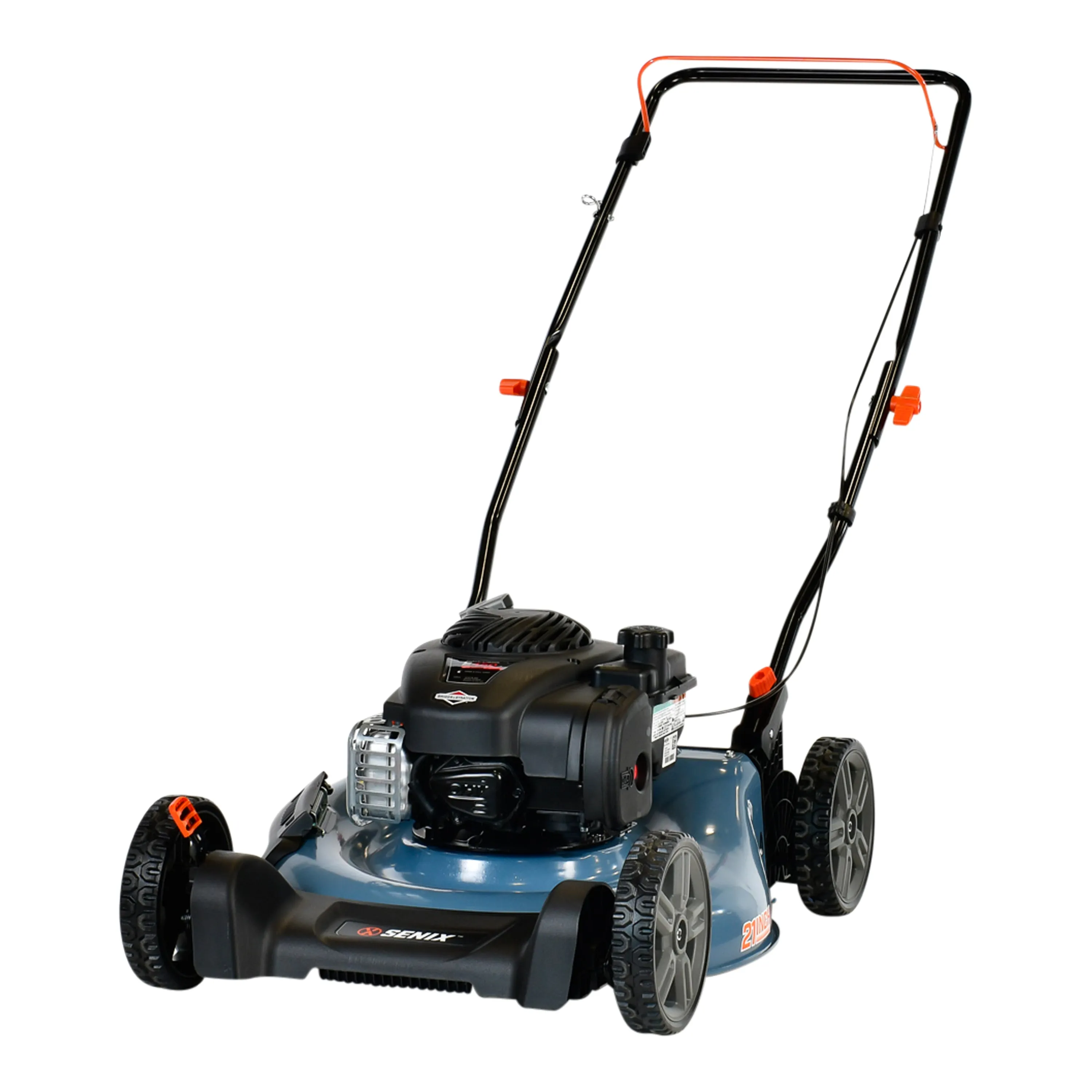 21-Inch 125cc Gas Powered 4-Cycle Push Lawn Mower, 2-In-1, Mulch and Side Discharge, LSPG-M3