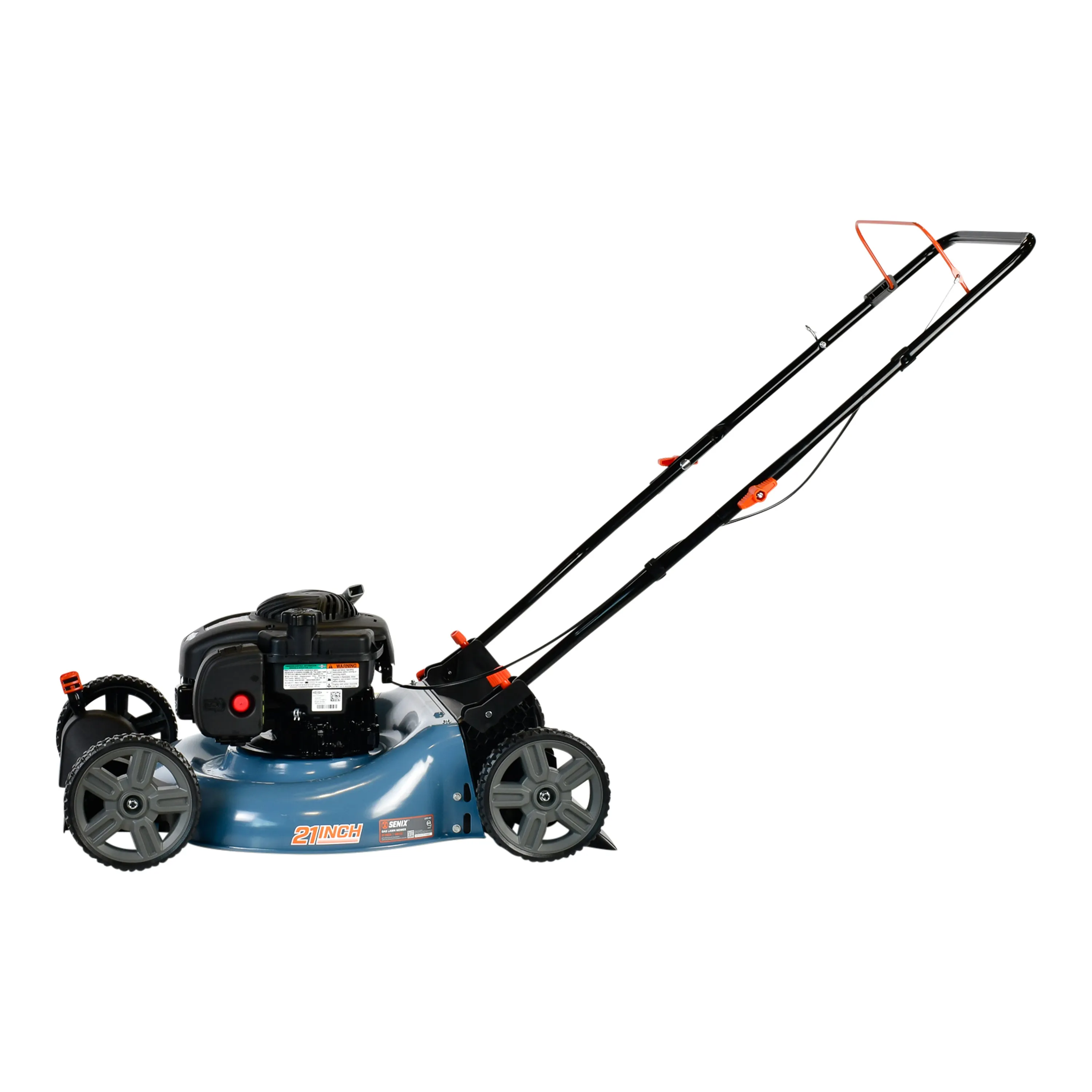 21-Inch 125cc Gas Powered 4-Cycle Push Lawn Mower, 2-In-1, Mulch and Side Discharge, LSPG-M3