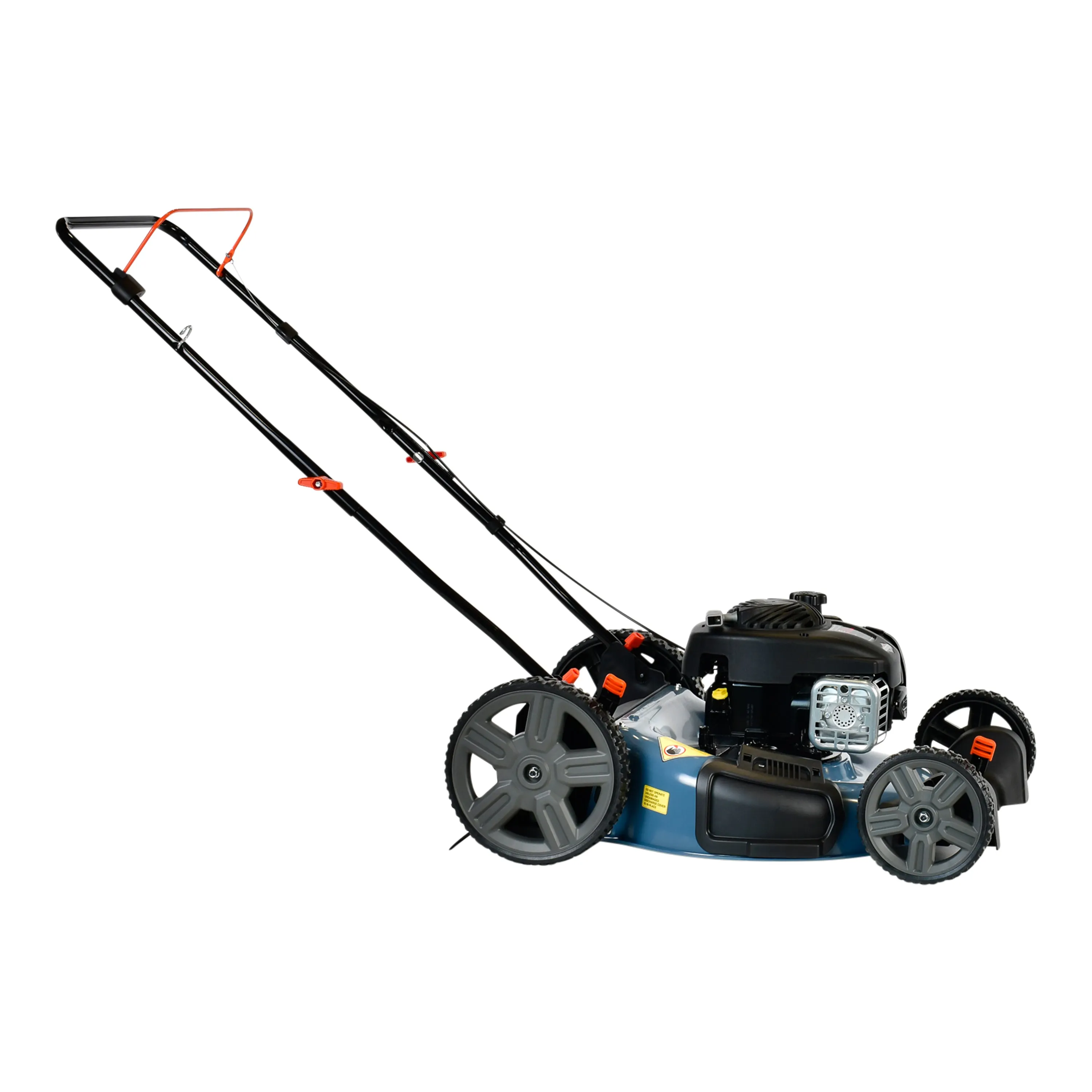 21-Inch 125cc Gas Powered Push Lawn Mower, 2-In-1, Mulch and Side Discharge, High Rear Wheels, LSPG-M4