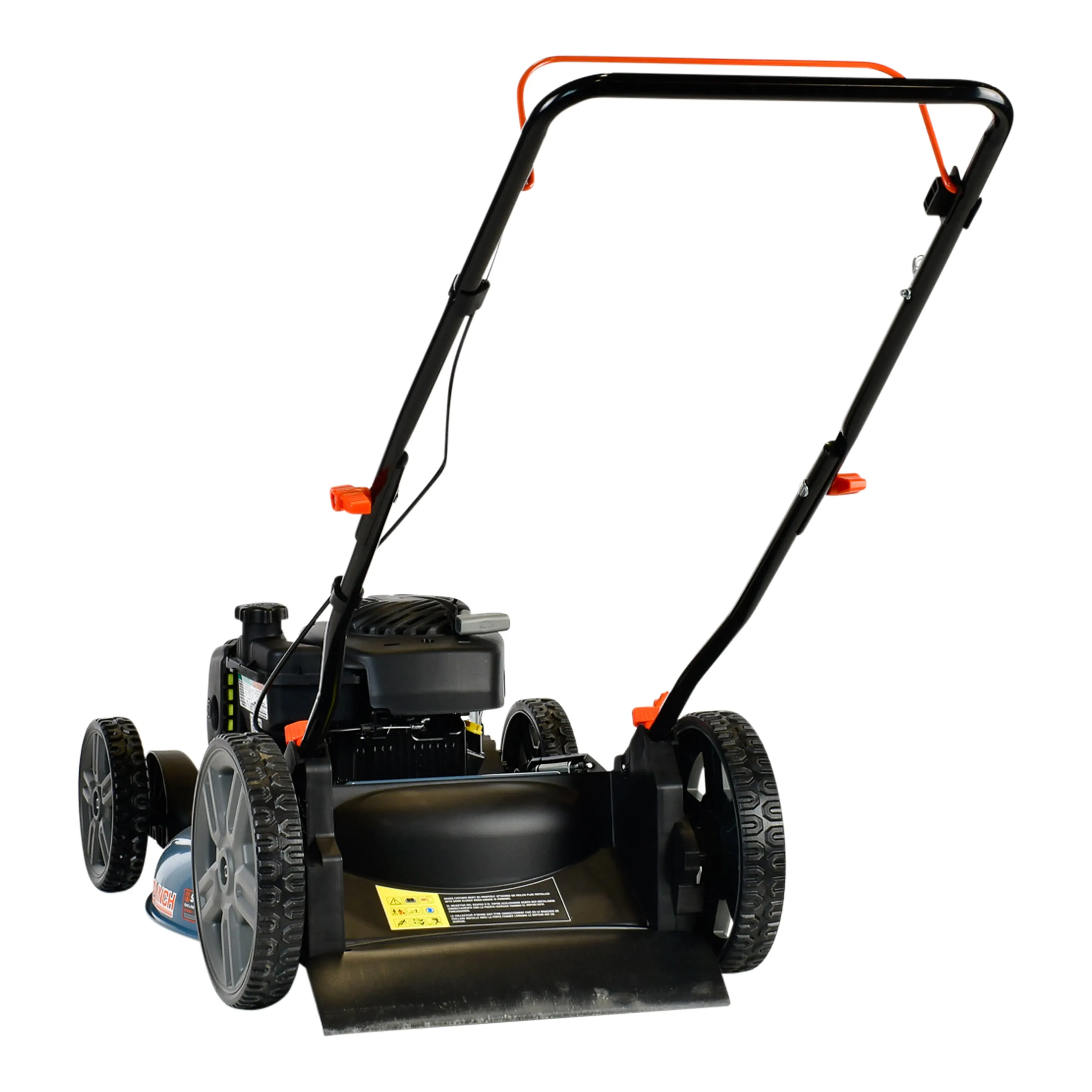 21-Inch 125cc Gas Powered Push Lawn Mower, 2-In-1, Mulch and Side Discharge, High Rear Wheels, LSPG-M4