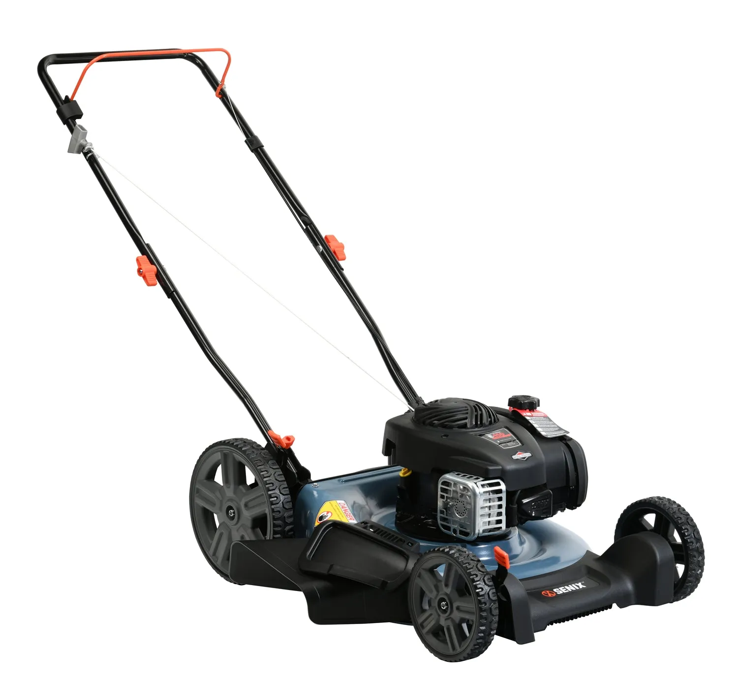 21-Inch 140cc Gas Powered Push Lawn Mower, 2-In-1, Mulch and Side Discharge, High Rear Wheels, LSPG-M6