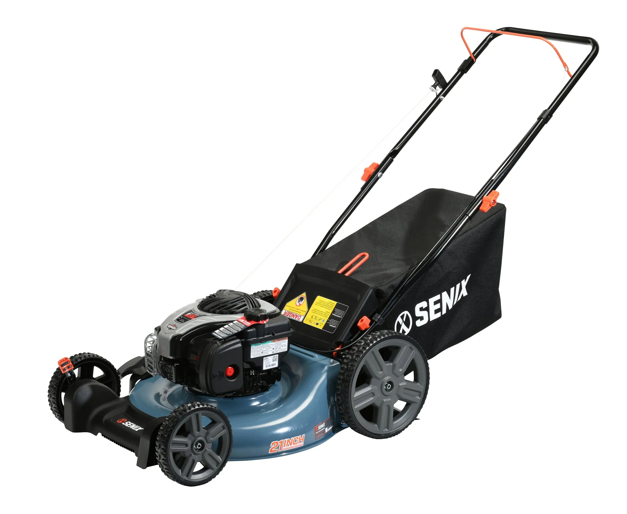 21-Inch 140cc Gas Powered Push Lawn Mower, 3-In-1, Mulch, Side Discharge & Rear Bagging, LSPG-M7