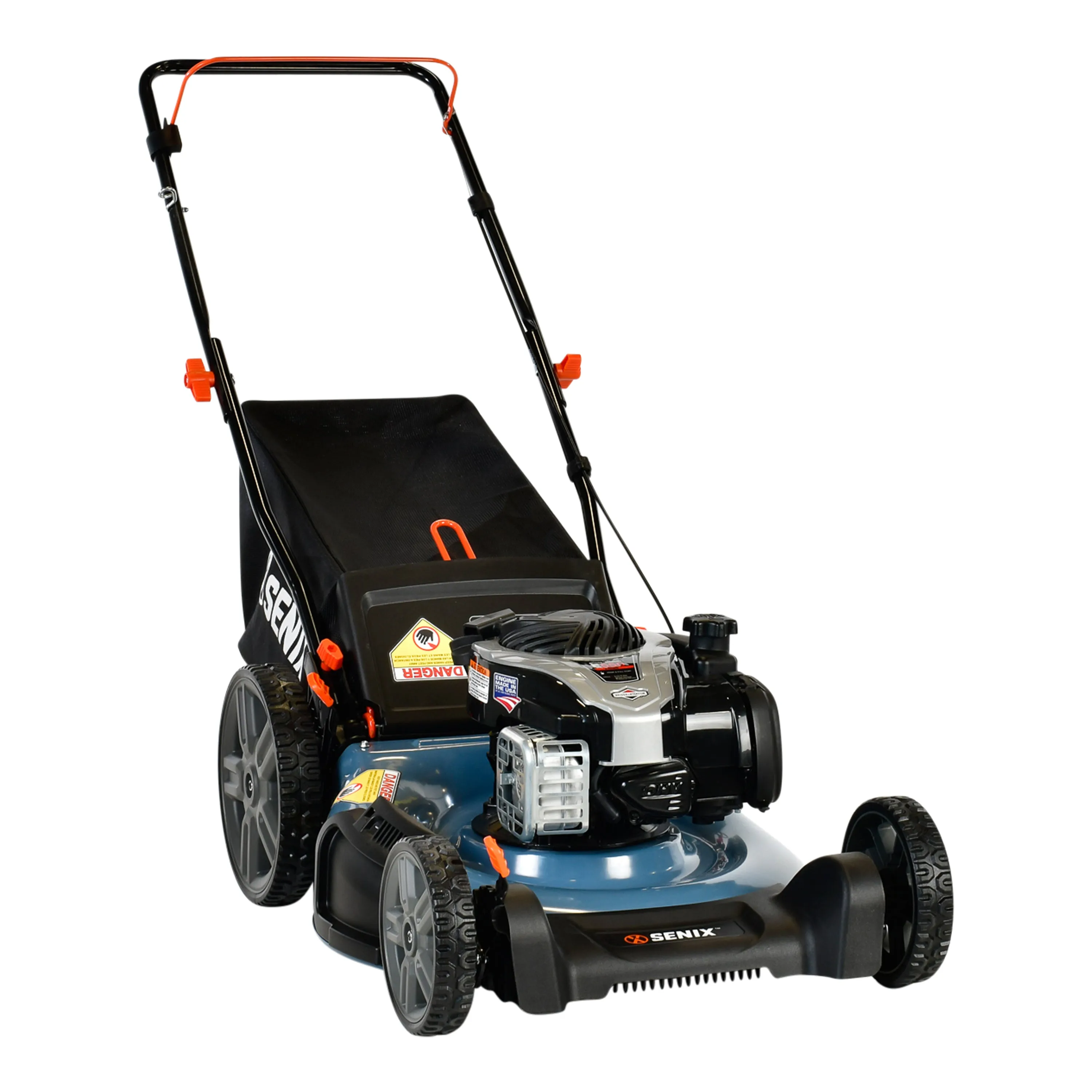 21-Inch 140cc Gas Powered Push Lawn Mower, 3-In-1, Mulch, Side Discharge & Rear Bagging, LSPG-M7