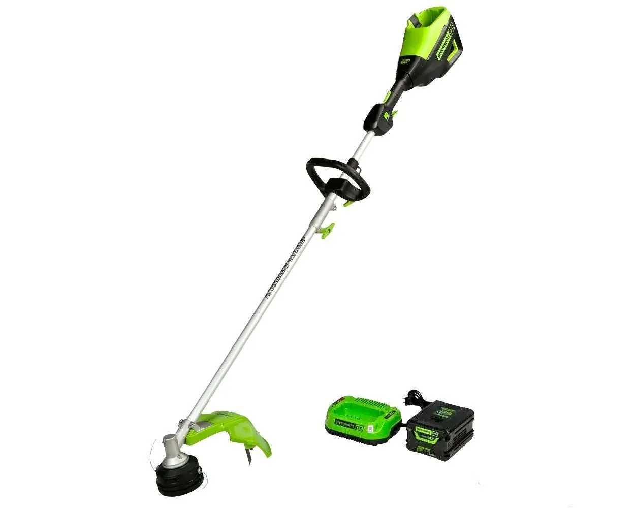 60V 16" Cordless Battery String Trimmer (Attachment Capable) & Horizontal Blower Attachment w/ 4.0 Ah Battery & Charger