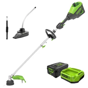 60V 16" Cordless Battery String Trimmer (Attachment Capable) & Horizontal Blower Attachment w/ 4.0 Ah Battery & Charger