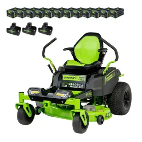 80V 42" Cordless Battery CrossoverZ Zero Turn Lawn Mower w/ Twelve (12) 4.0Ah Batteries and Three (3) Dual Port Turbo Chargers