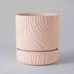 Abstract Relief Plant Pot - Soft Pink