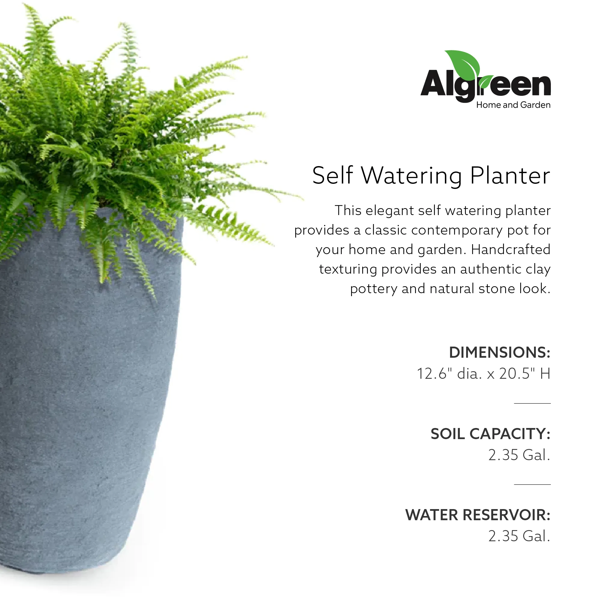 Algreen Athena 20.5" x 12.6" Self Watering Plastic Planter (Open Box) (4 Pack)