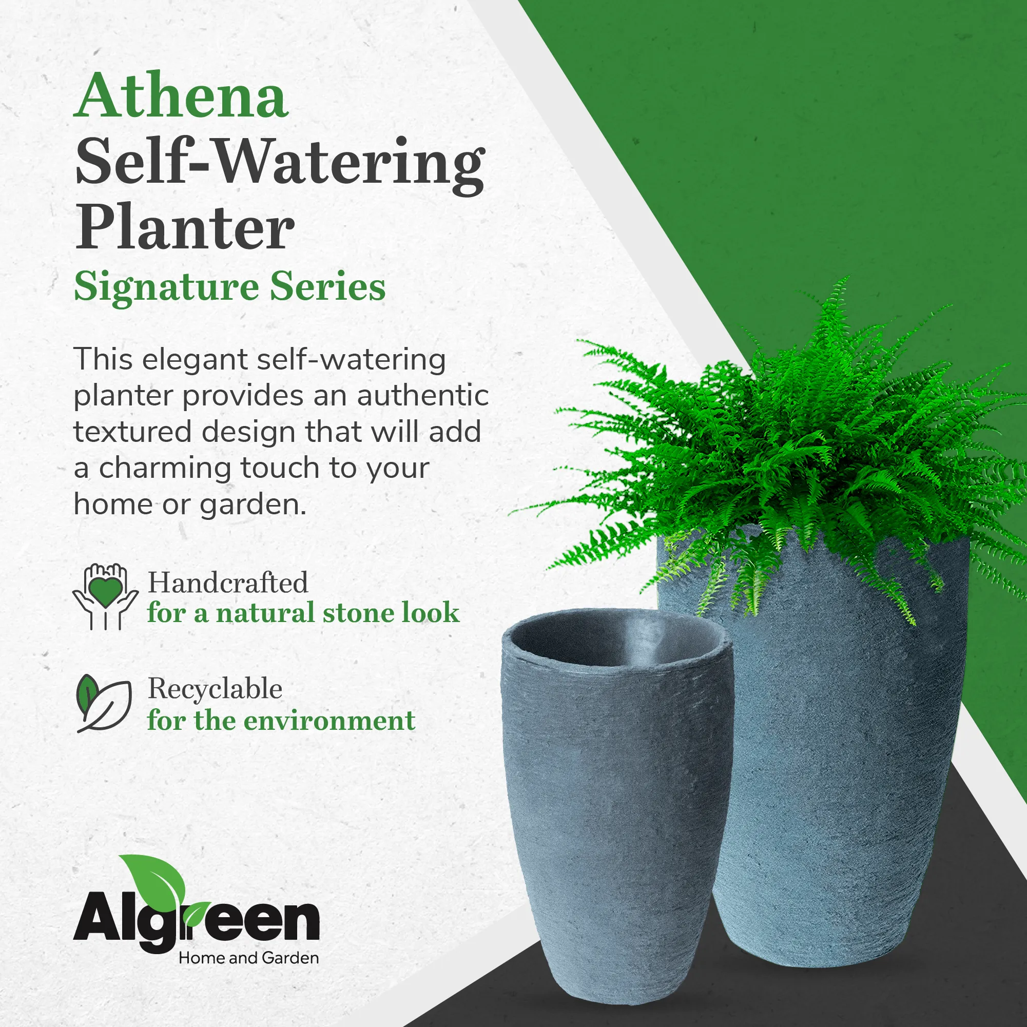 Algreen Athena 20.5" x 12.6" Self Watering Plastic Planter (Open Box)