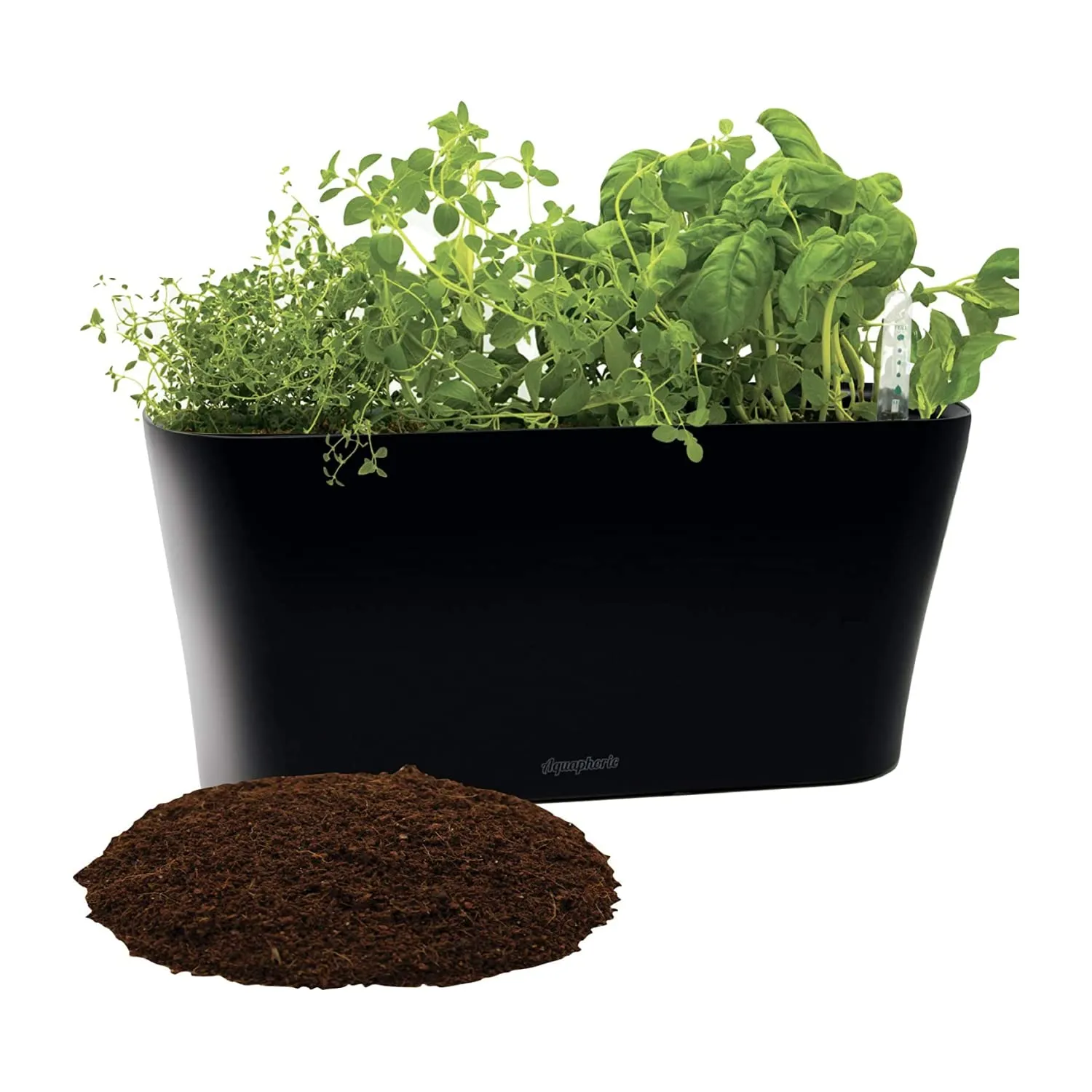 Aquaphoric Herb Garden Tub - Self Watering Planter Plus Fiber Soil, Keeps