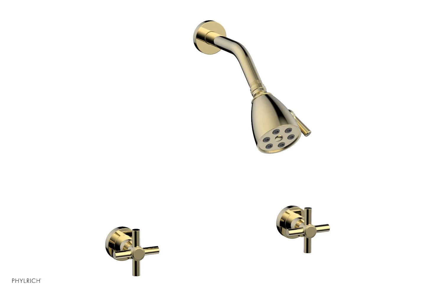 BASIC Two Handle Shower Set - Tubular Cross Handles D3134