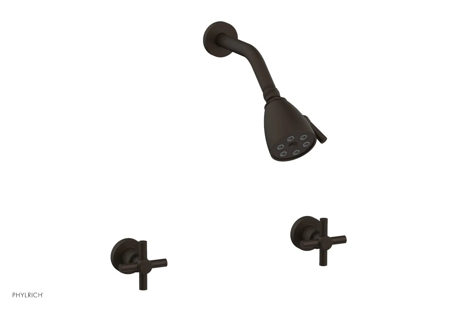 BASIC Two Handle Shower Set - Tubular Cross Handles D3134