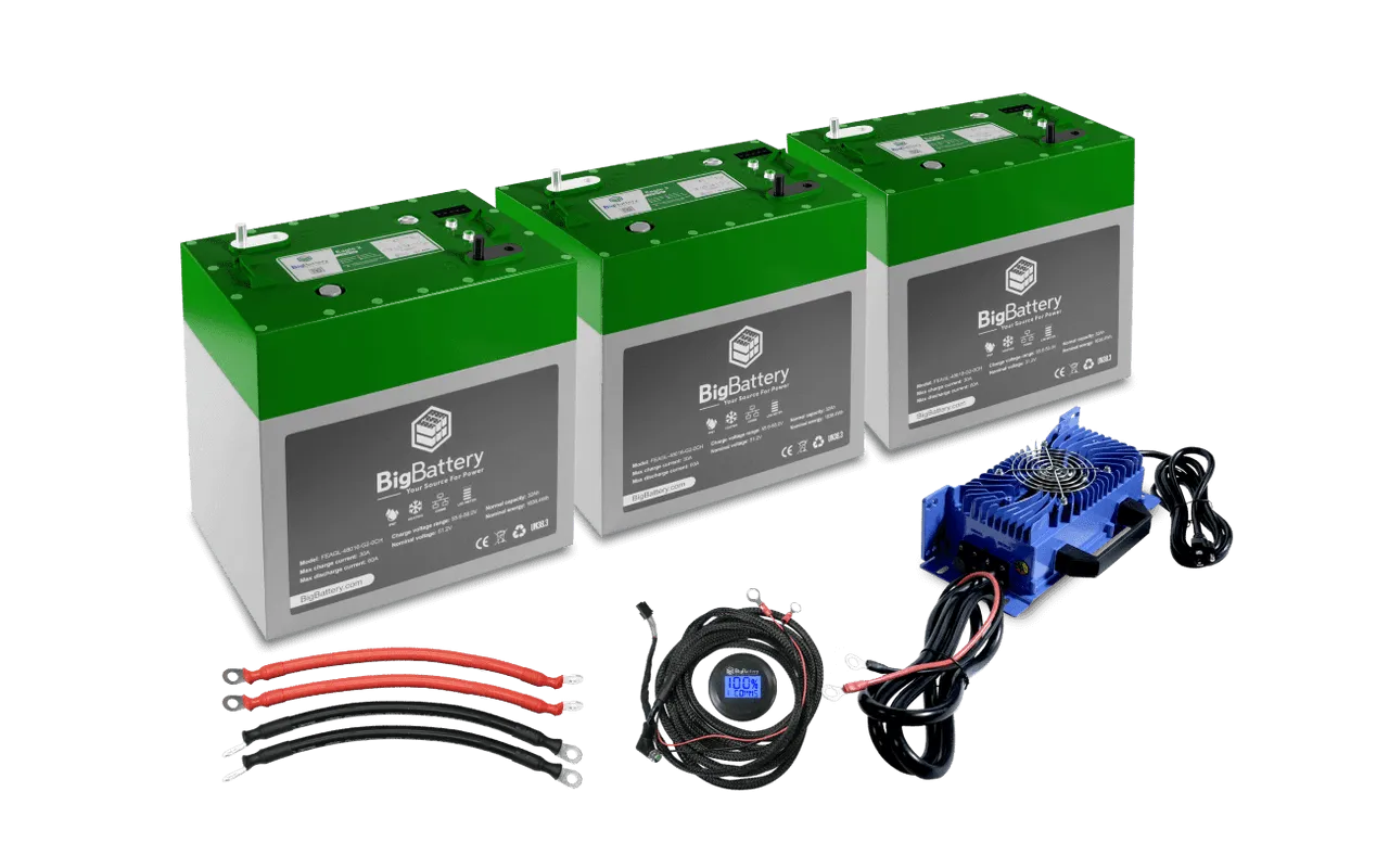 BigBattery | 48V 2X EAGLE 2 Bundle | LiFePO4 Lithium Battery 3.26kWh Total | For Golf Carts, Utility Vehicles, RVs & Camper Vans [BNDL-B0013]