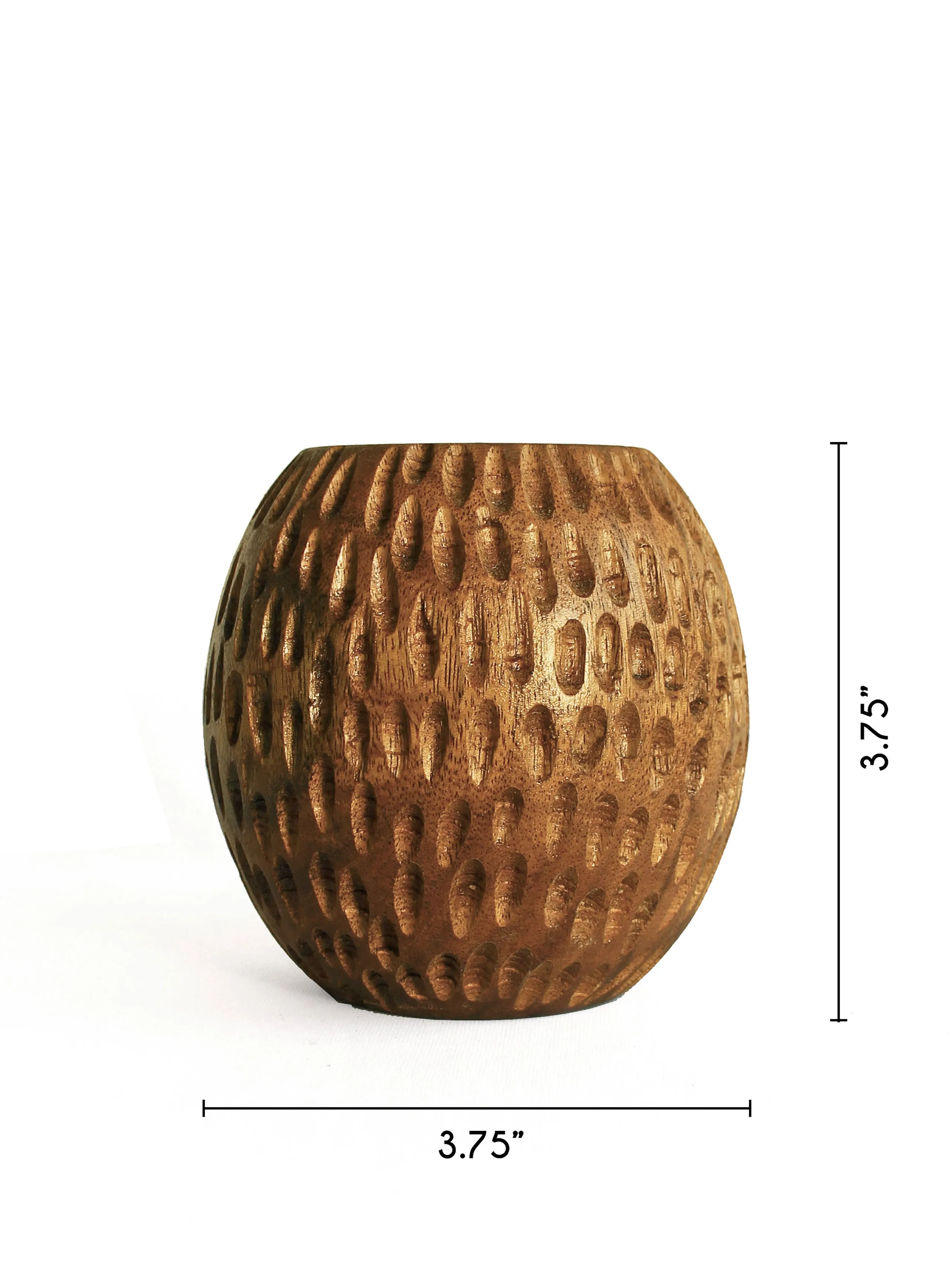 Carved Spherical Planter