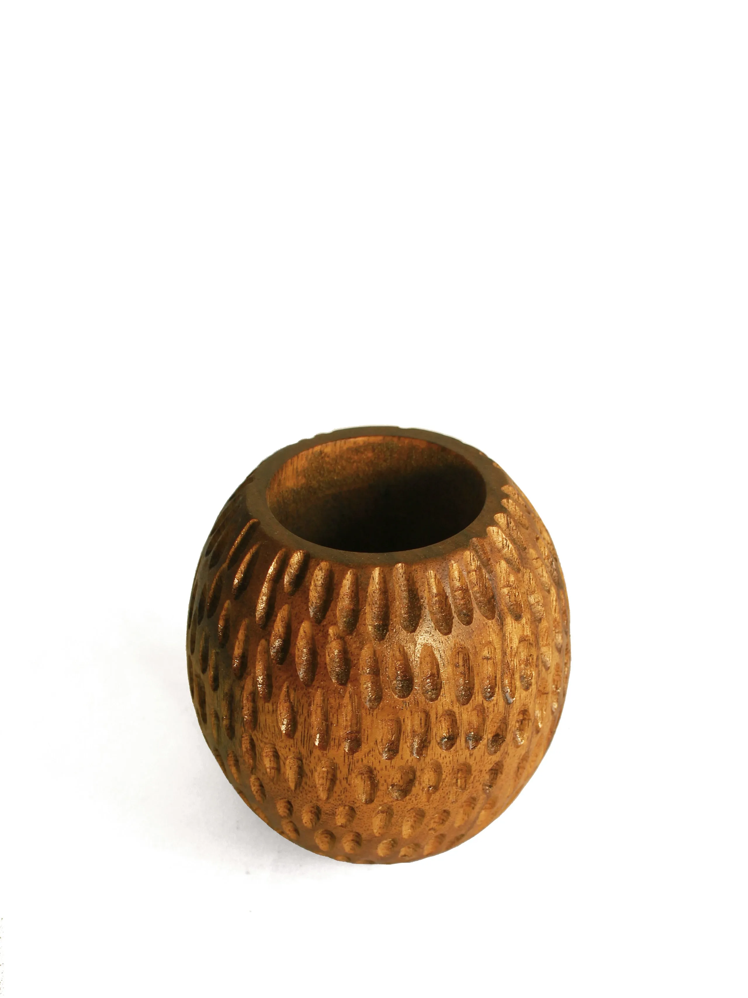 Carved Spherical Planter