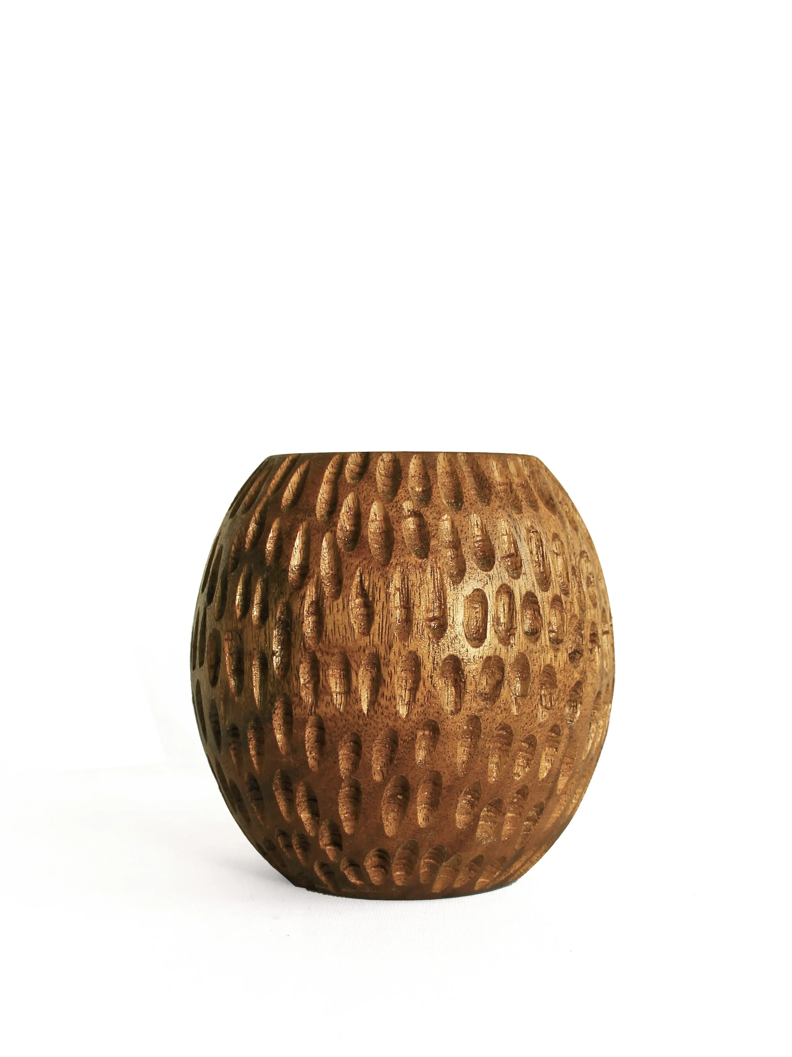 Carved Spherical Planter