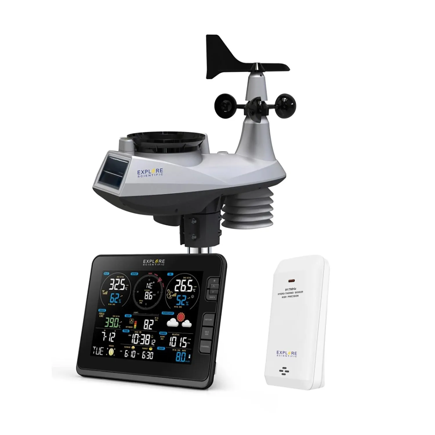 Deluxe Professional Weather Station with 7-in-1 Sensor and Thermo Hygro Sensor