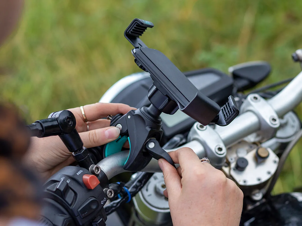 Gripper Motorcycle Handlebar Mount with Optional Adapter