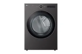 LG Black Steel 7.4 cu. ft. Ultra Large Capacity Smart Front Load Dryer with Built-In Intelligence & TurboSteam® - DLEX6700B