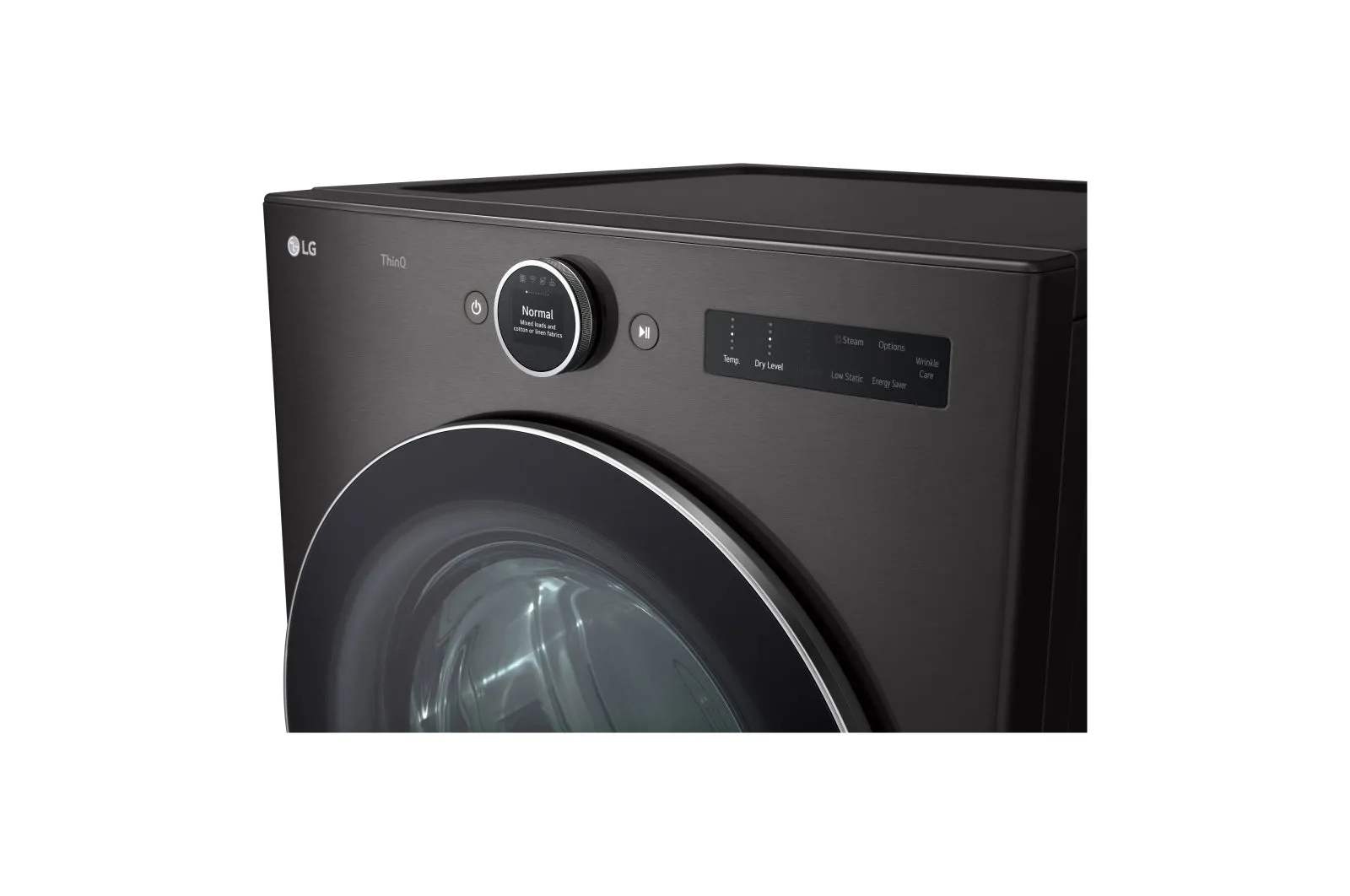 LG Black Steel 7.4 cu. ft. Ultra Large Capacity Smart Front Load Dryer with Built-In Intelligence & TurboSteam® - DLEX6700B