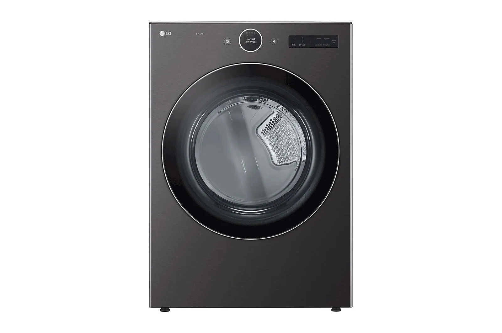 LG Black Steel 7.4 cu. ft. Ultra Large Capacity Smart Front Load Dryer with Built-In Intelligence & TurboSteam® - DLEX6700B