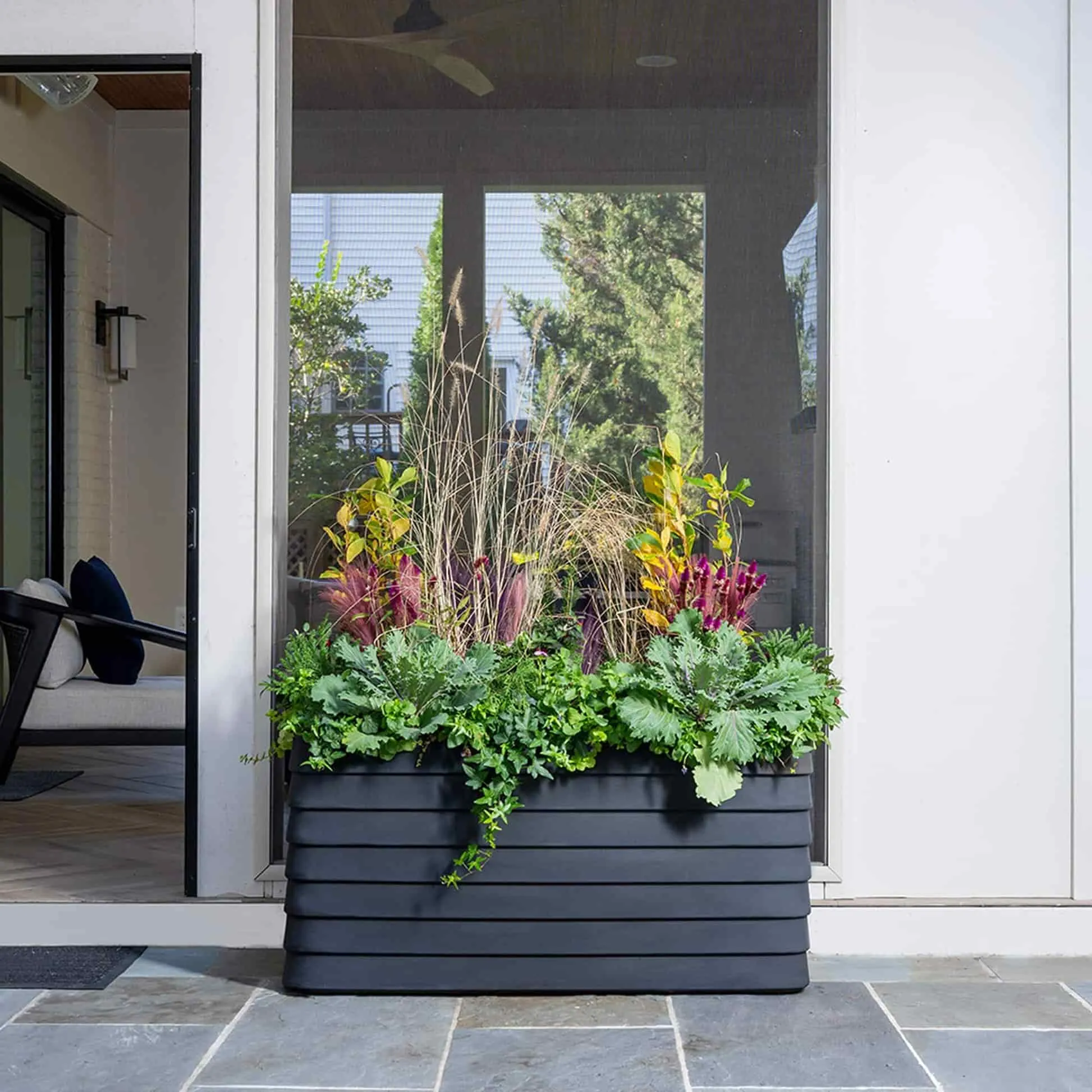 Slat Rectangular Planter Box