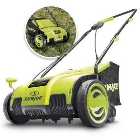 Sun Joe AJ798E Electric Lawn Dethatcher   Scarifier W/ Collection Bag | 12.6-inch | 12-Amp | AirBoost Technology