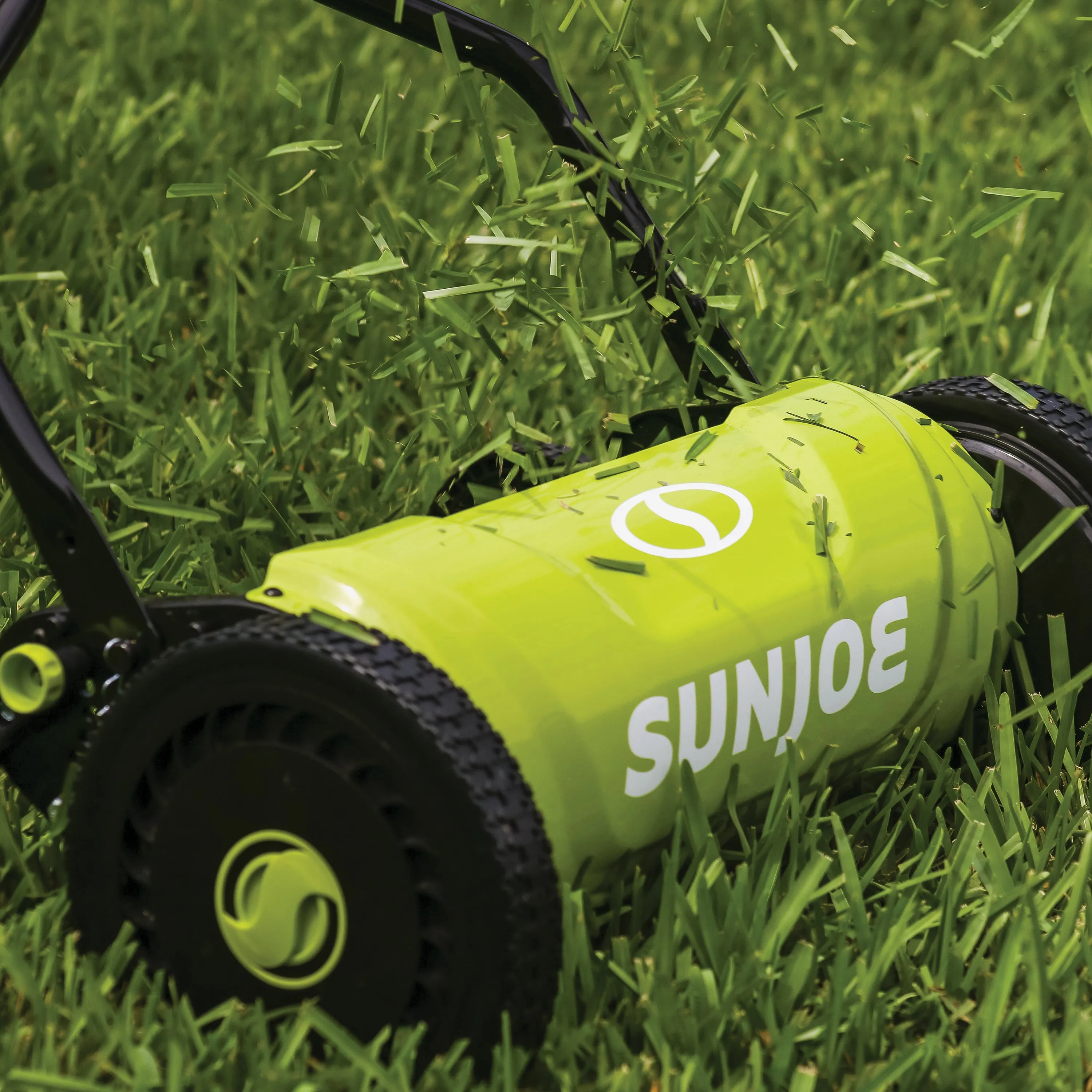 Sun Joe MJ1800M Silent Push Reel Mower | 5-Position | 18-inch Quad-Wheel