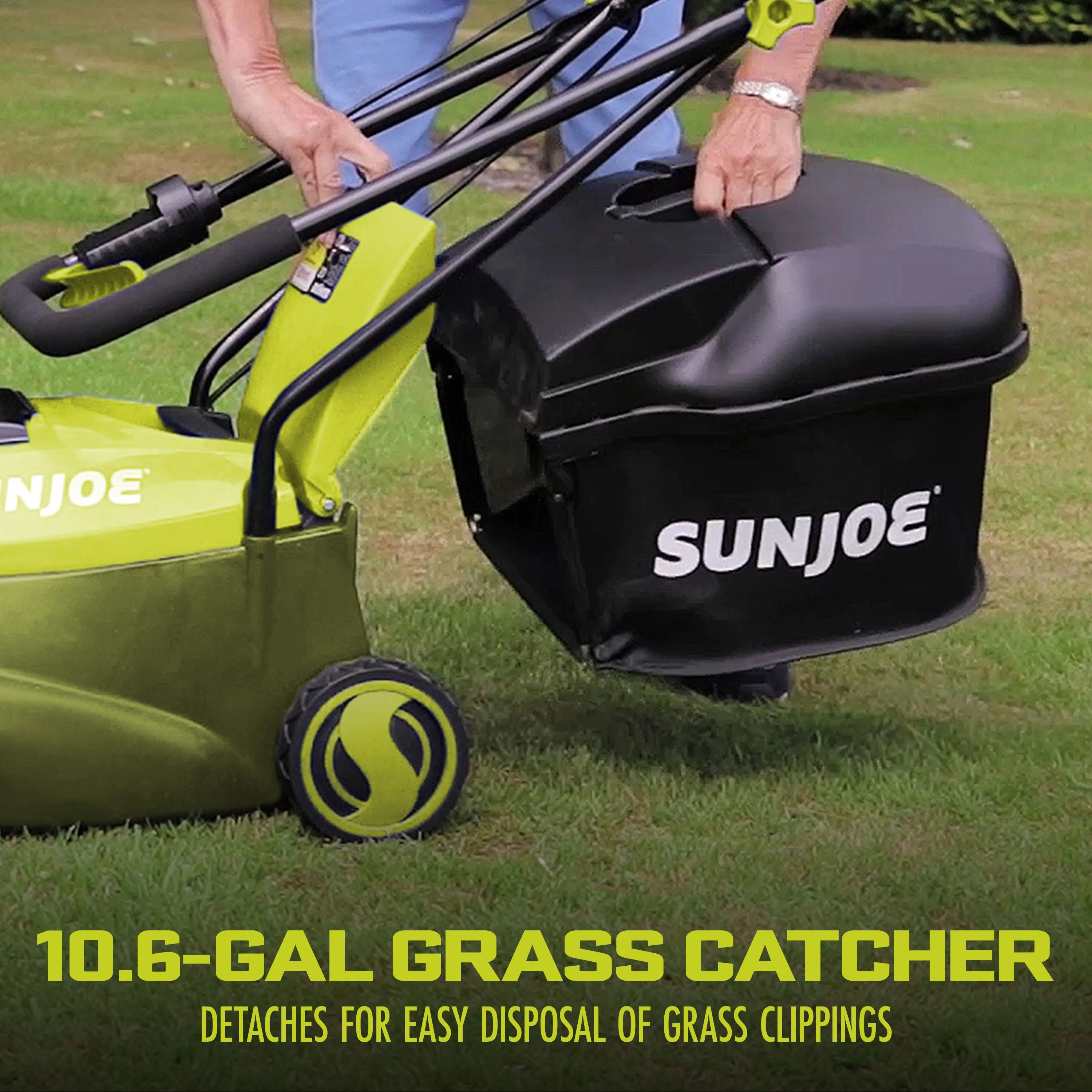 Sun Joe MJ24C-14 24-Volt* IONMAX Cordless Brushless Lawn Mower Kit | 14-inch | W/ 4.0-Ah Battery   Charger