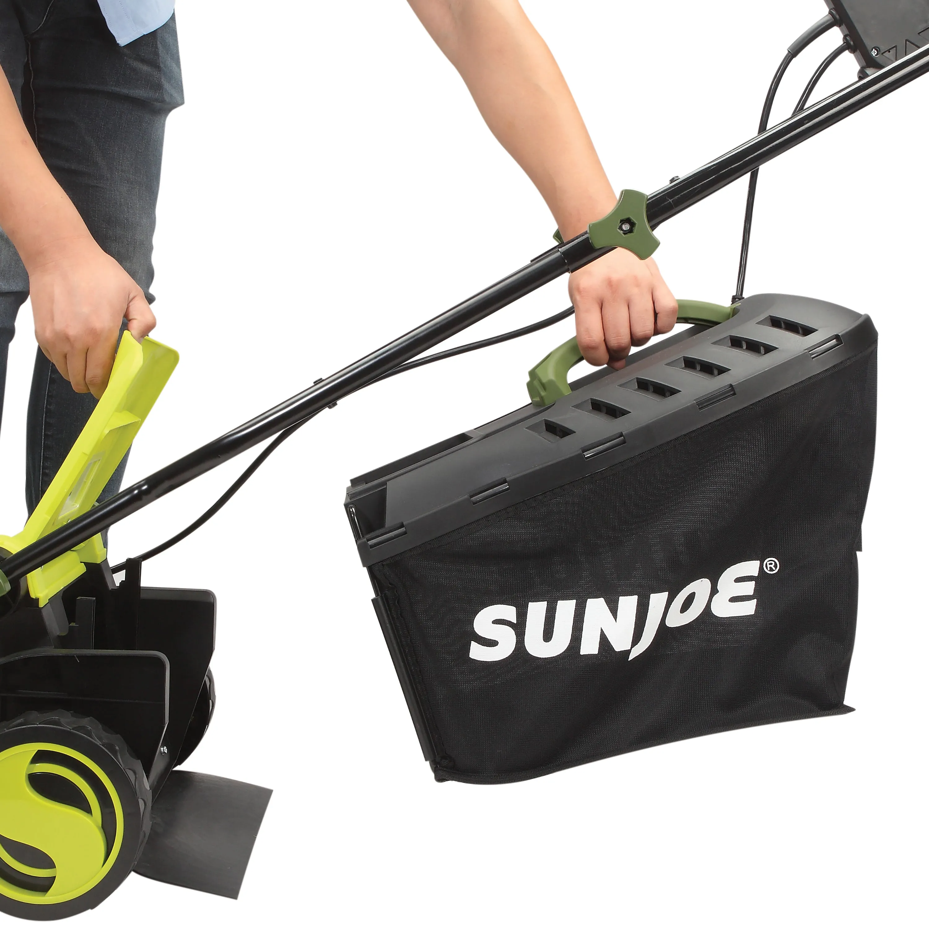 Sun Joe MJ400E Electric Lawn Mower | 13-inch | 12-Amp | 3-Positions | 9.2-Gal Collection Bag