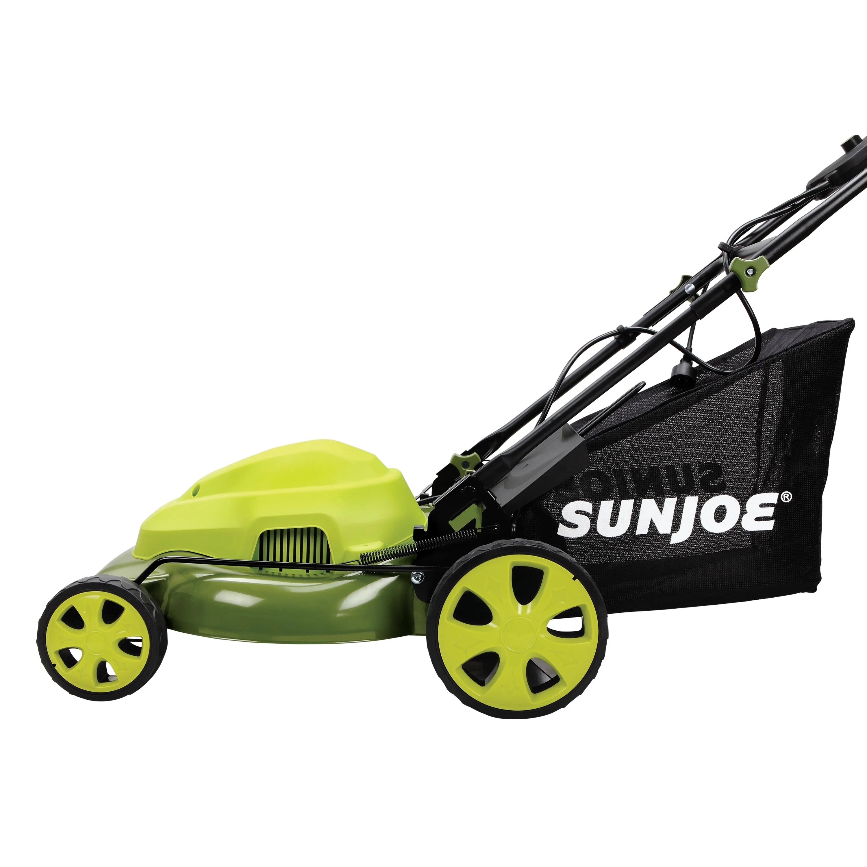 Sun Joe MJ408E Electric Lawn Mower | 20-inch | 12-Amp | 7-Position | 14.5-Gal Collection Bag | Mulching Plug